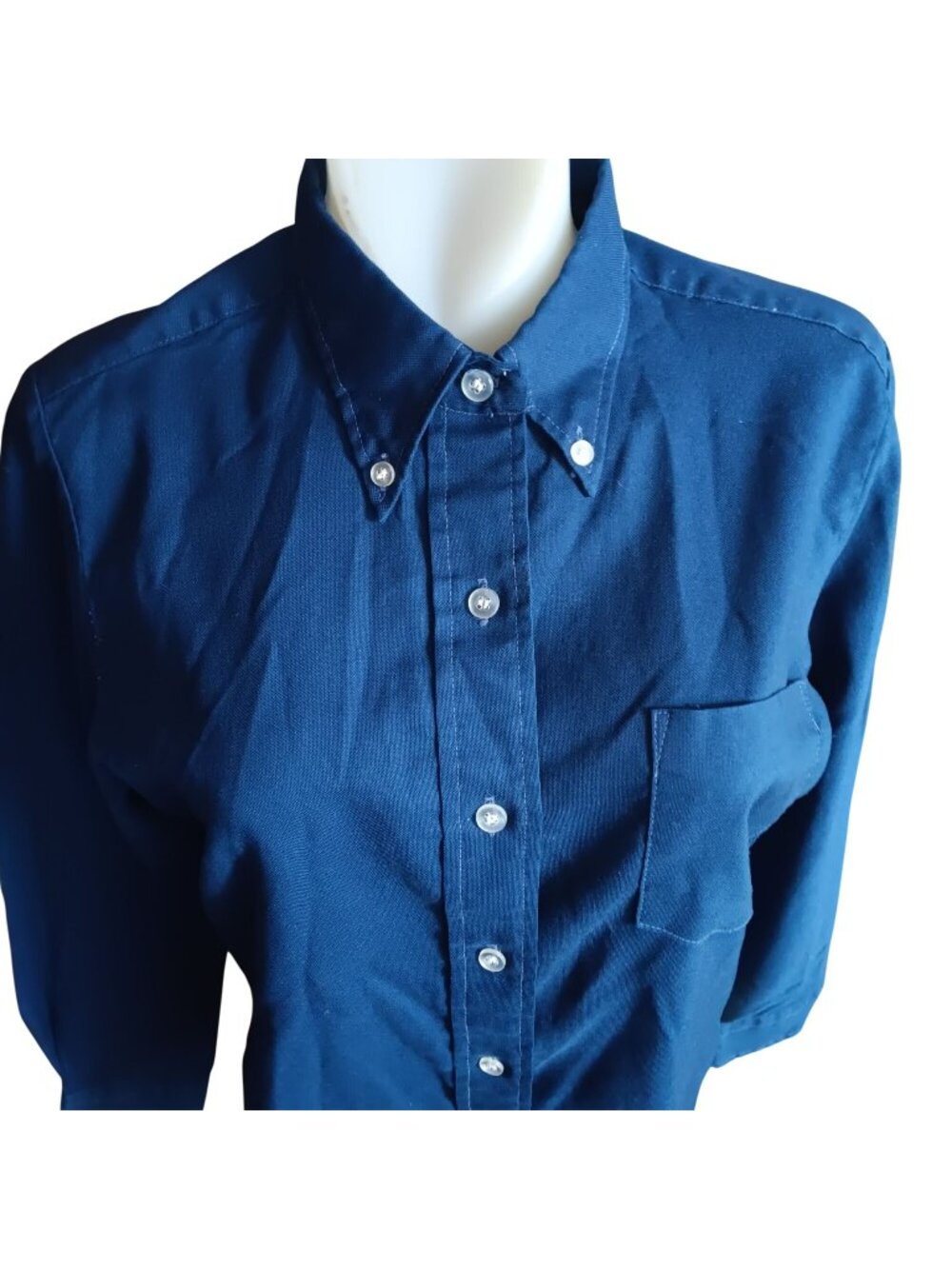Tru Vintage Women's Oxford Shirt Medium Carol Brent 1960's Distress Indy Girl